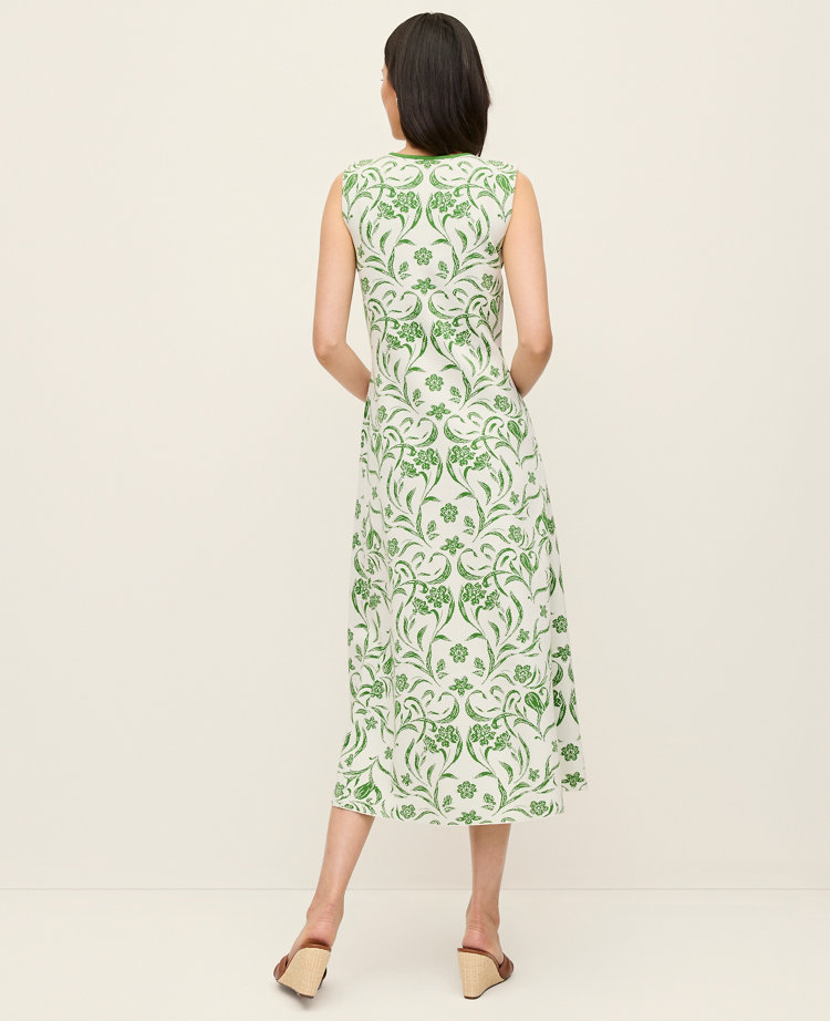 Floral Jacquard Sweater Dress