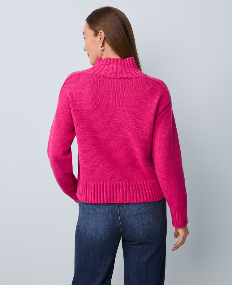 Petite Ribbed Mock Neck Sweater