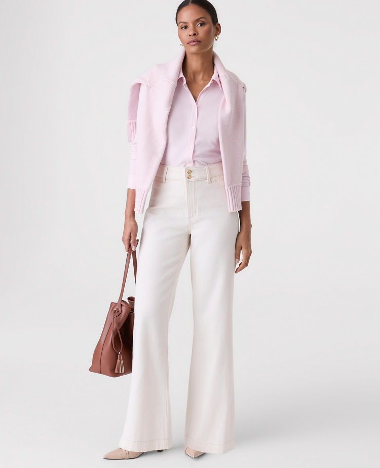 Ann Taylor The Wide-leg Jean In White