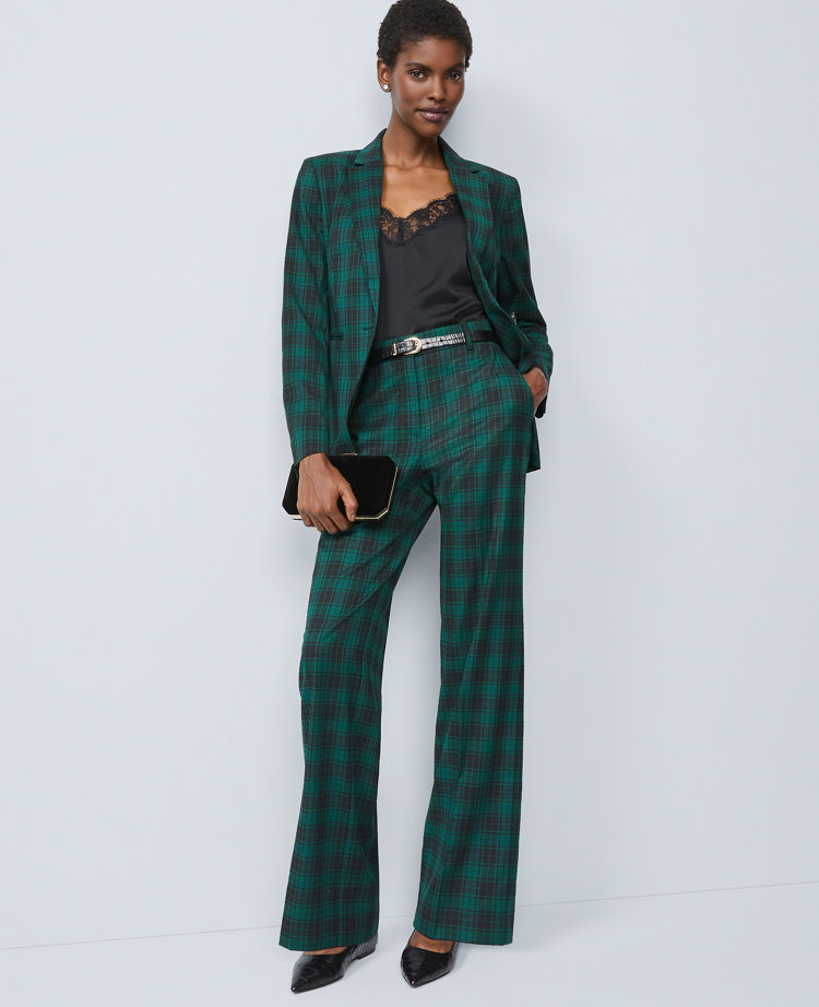 The Petite Straight Trouser in Plaid