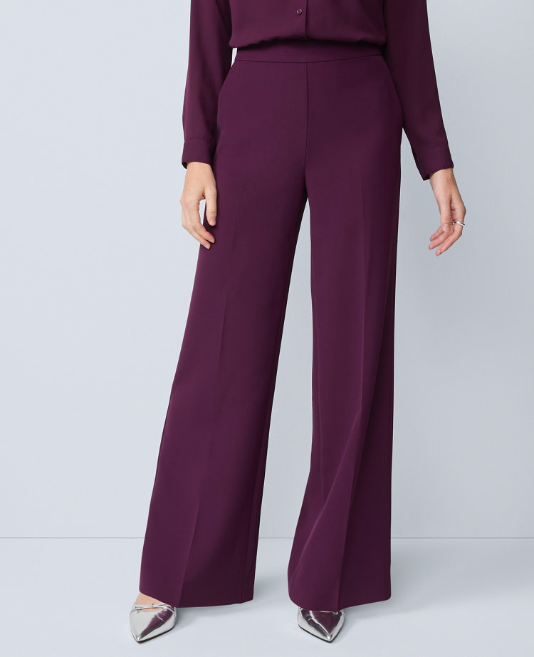 The Petite Wide-Leg Pant in Fluid Crepe — Curvy Fit