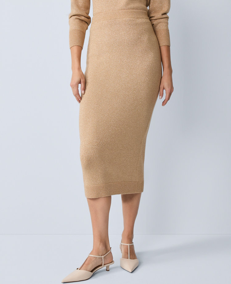 Lurex Midi Sweater Skirt