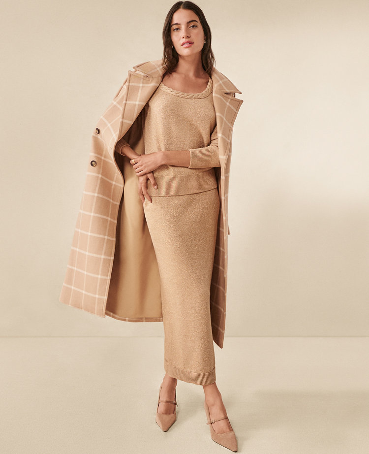 Lurex Midi Sweater Skirt