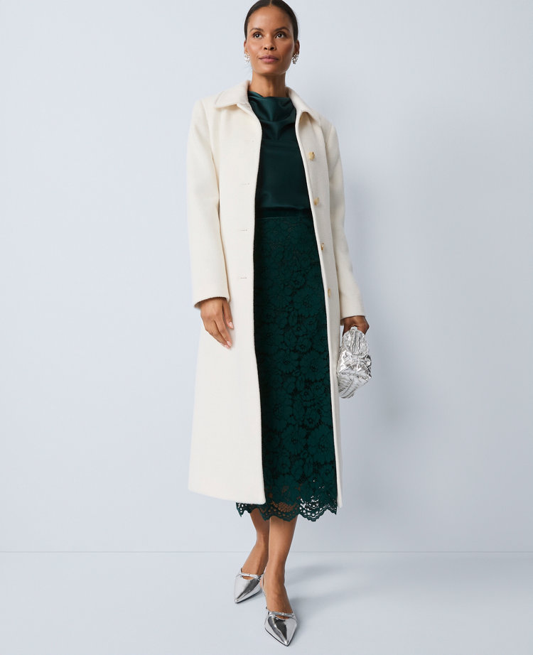 Petite Lace Column Midi Skirt