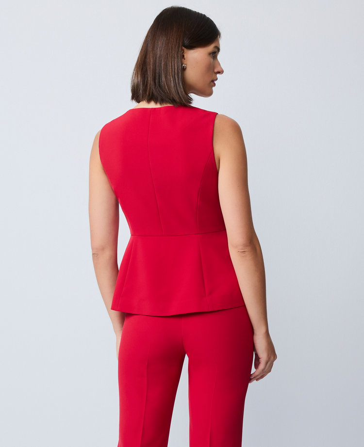 Petite Crew Neck Peplum Vest