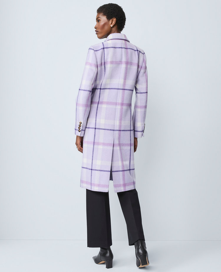 Petite Plaid Chesterfield Coat