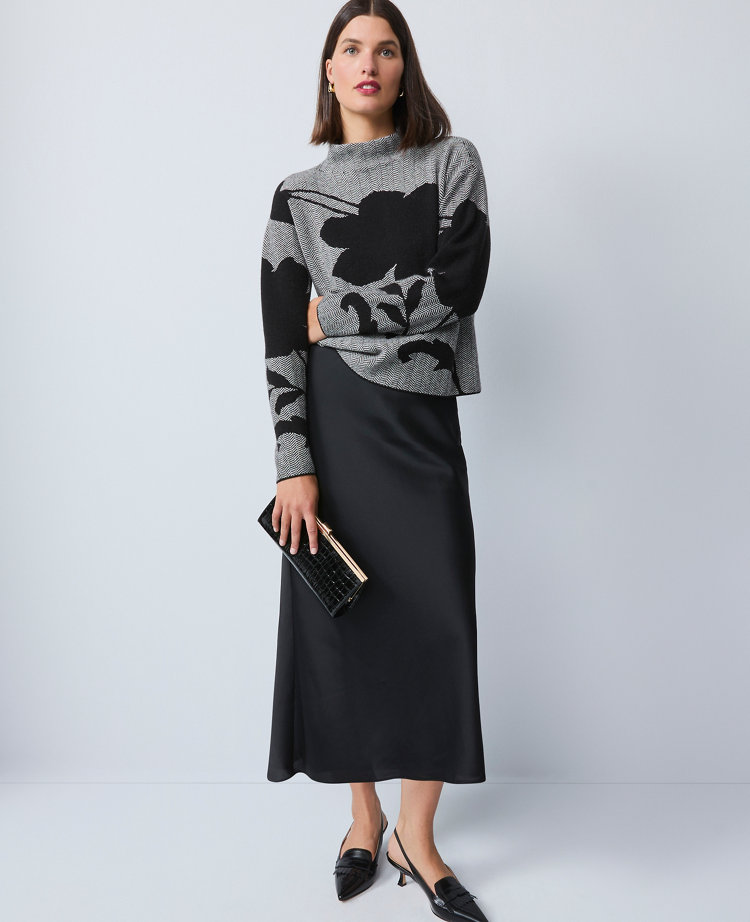Petite Satin Bias Slip Skirt