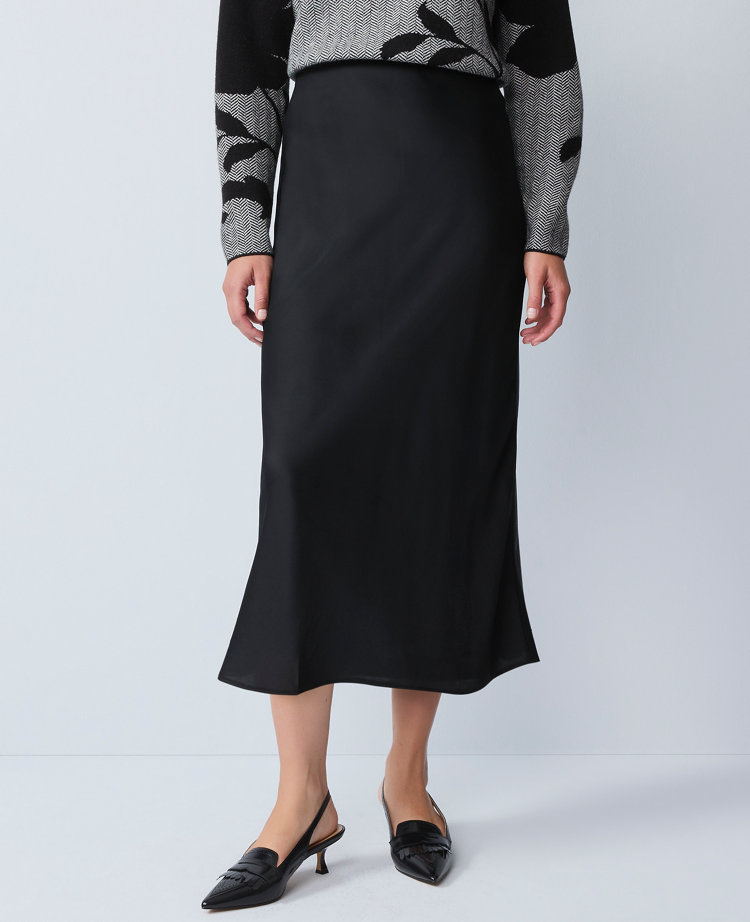 Petite Satin Bias Slip Skirt