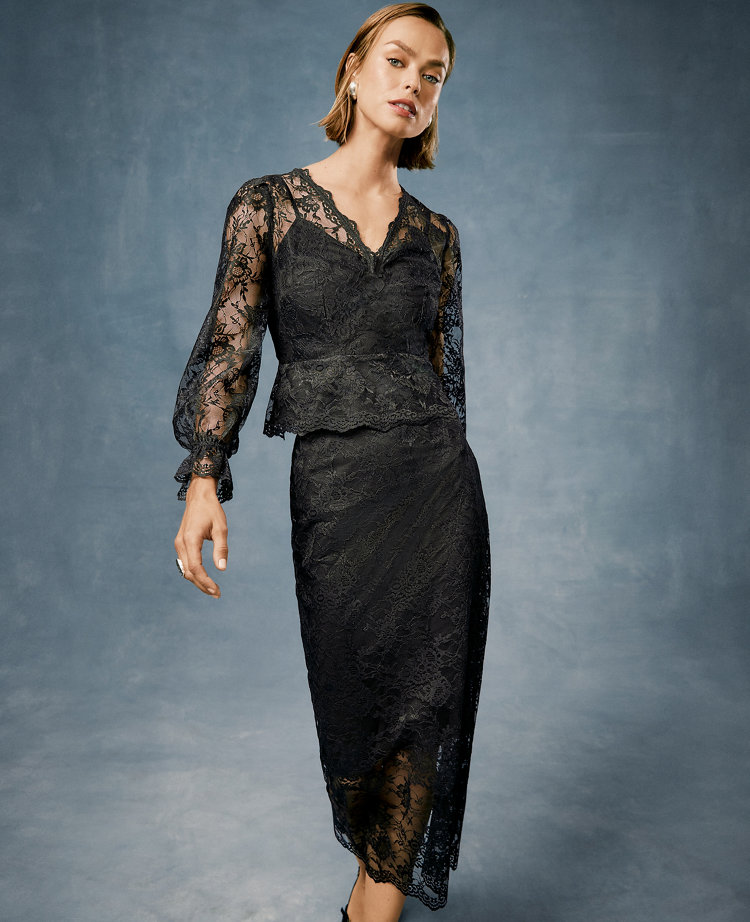 Petite Lace Clean Midi Skirt