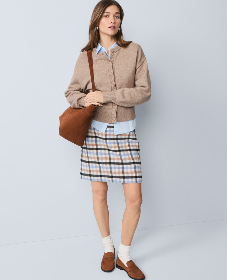 Ann Taylor Petite Weekend Collection Plaid A-line Skirt In Multi