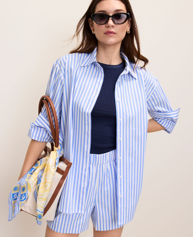 Weekend Striped Button Down Shirt