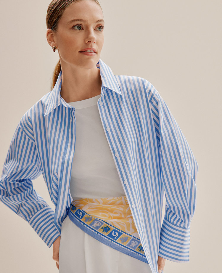 Weekend Striped Button Down Shirt