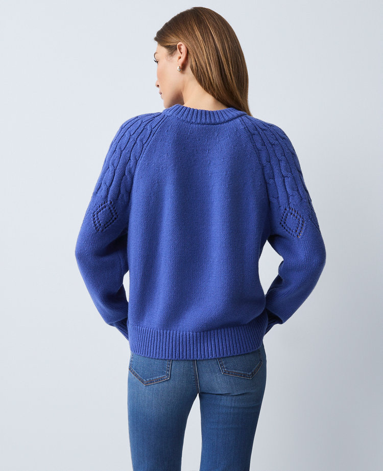 Ann Taylor Petite Weekend Collection Mixed Stitch Sweater