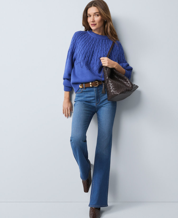 Ann Taylor Petite Weekend Collection Mixed Stitch Sweater
