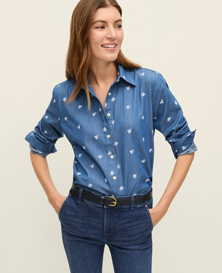 Weekend Collection Embroidered Chambray Perfect Shirt