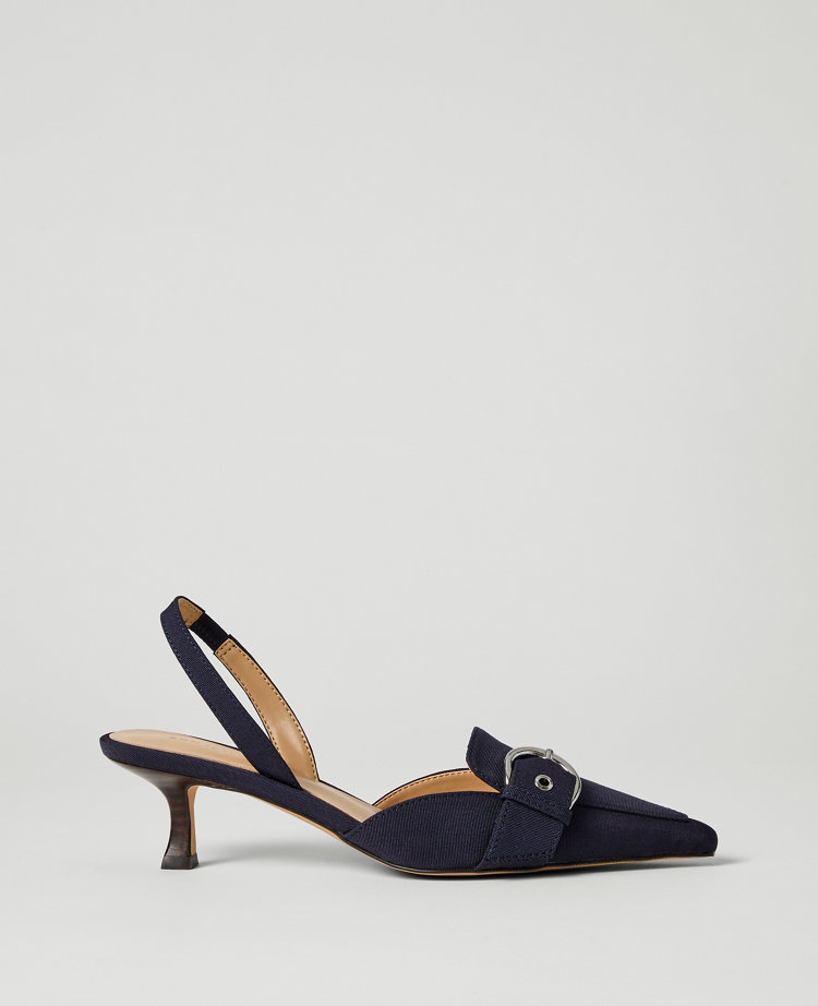 Patent Buckle Slingback Pump