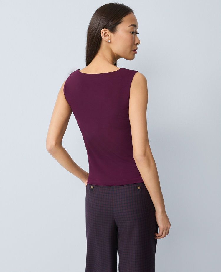 Ann Taylor Draped Cowl Neck Top In Black