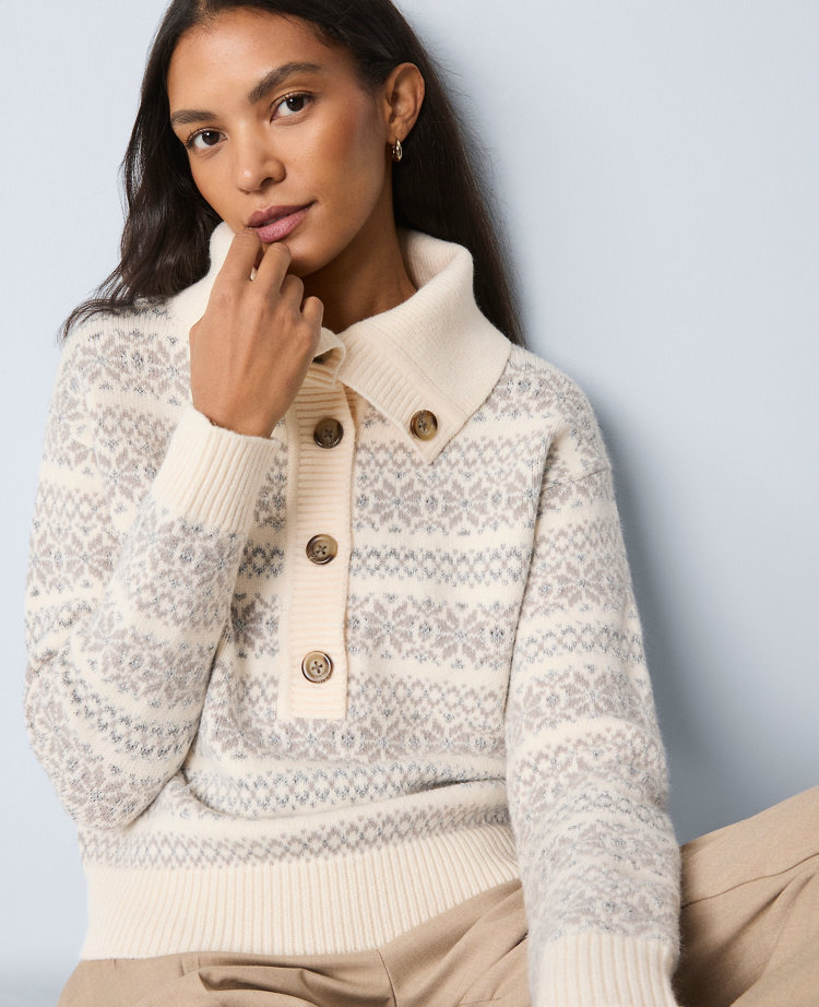 Weekend Collection Fair Isle Polo Sweater