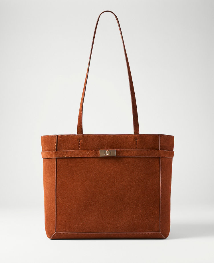 Suede Belted Tote