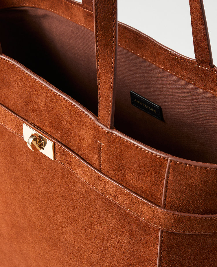 Suede Belted Tote