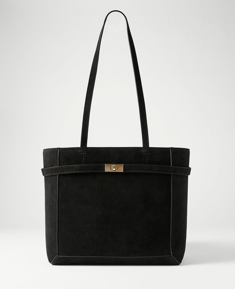Suede Belted Tote