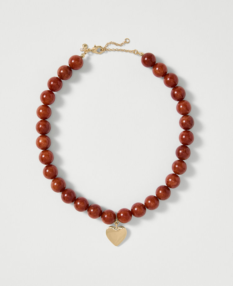 Stone Heart Pendant Necklace