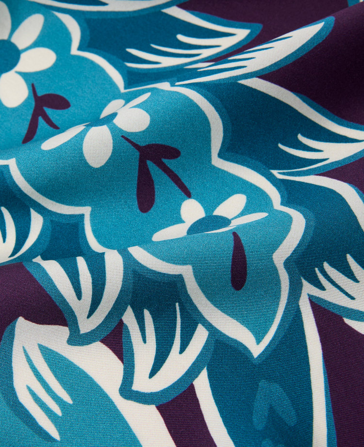 Ann Taylor Floral Oversized Silk Scarf Aubergine Dream Women's