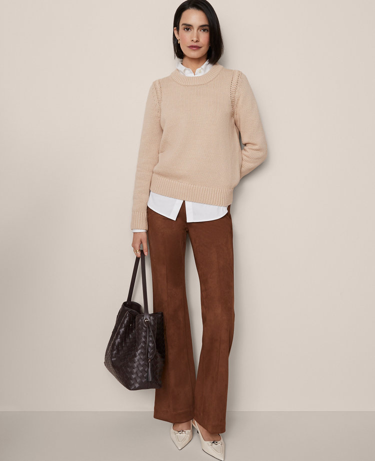 Ann Taylor The Side-zip Flare Pant In Brown
