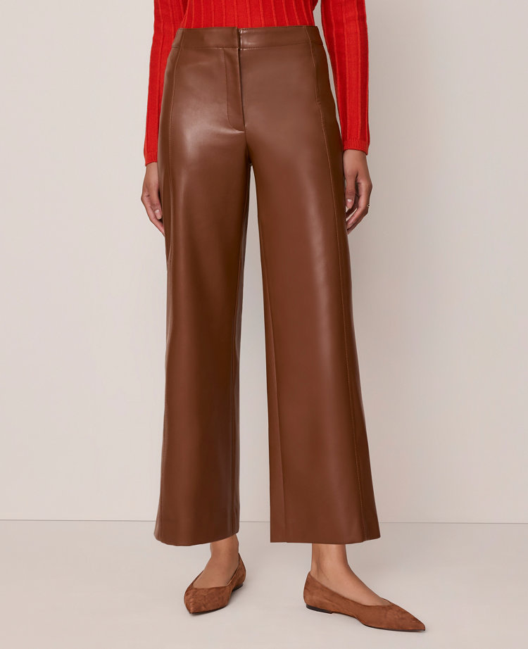 The Grace Straight Pant in Faux Leather