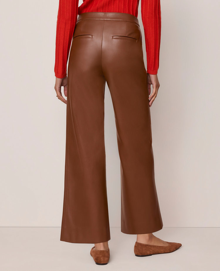 The Grace Straight Pant in Faux Leather