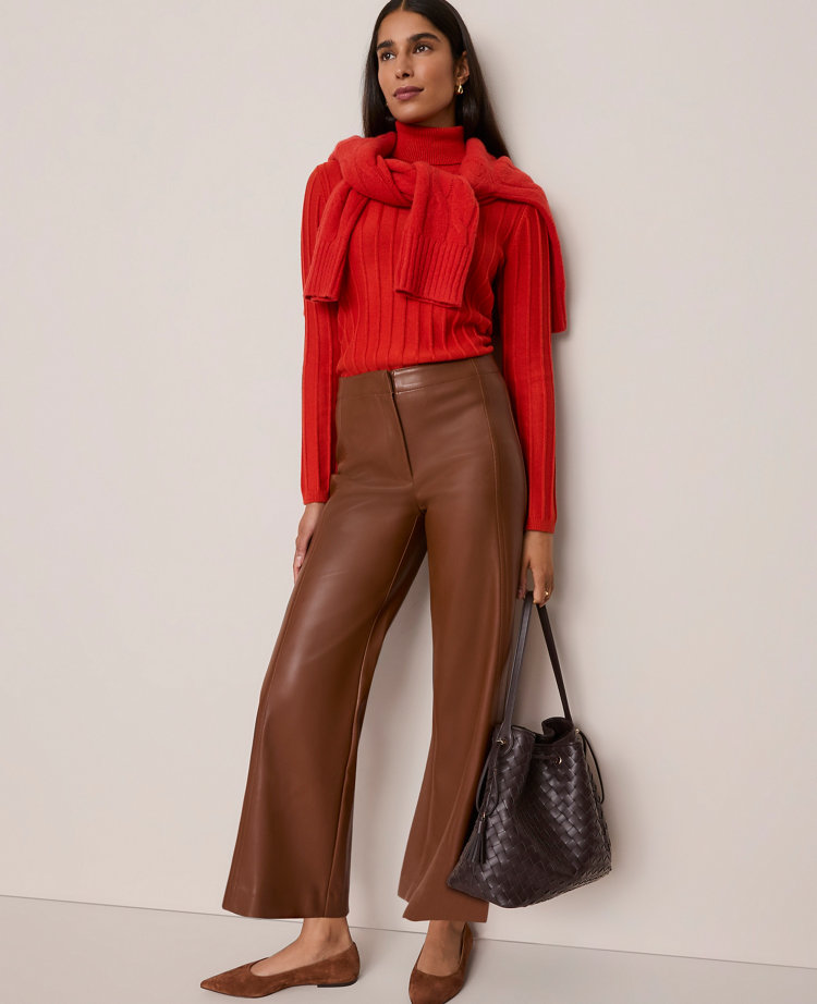 The Grace Straight Pant in Faux Leather
