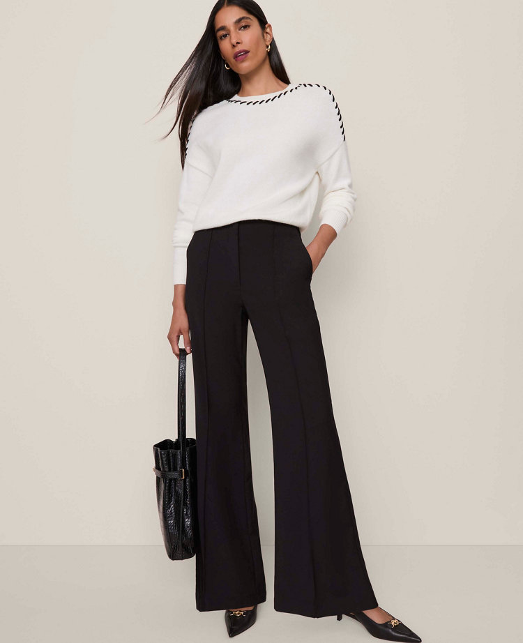 Ann Taylor Petite Whipstitch Sweater In White