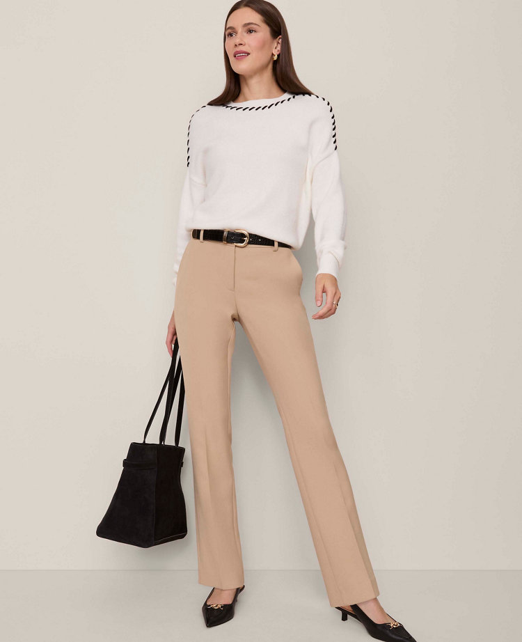Ann Taylor Petite Whipstitch Sweater In White