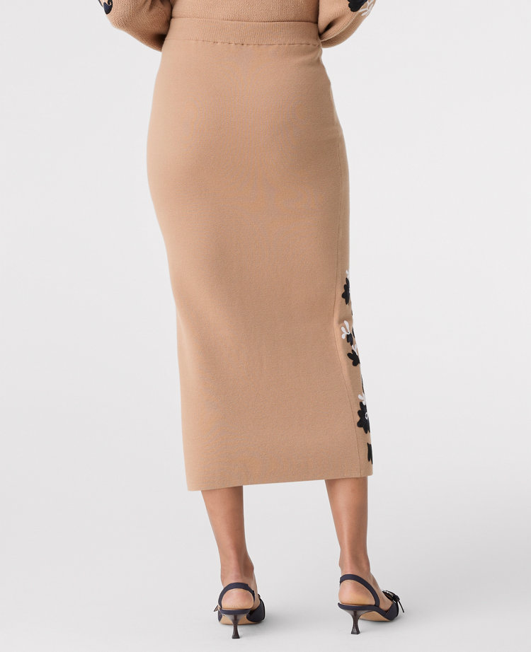 Floral Jacquard Midi Skirt