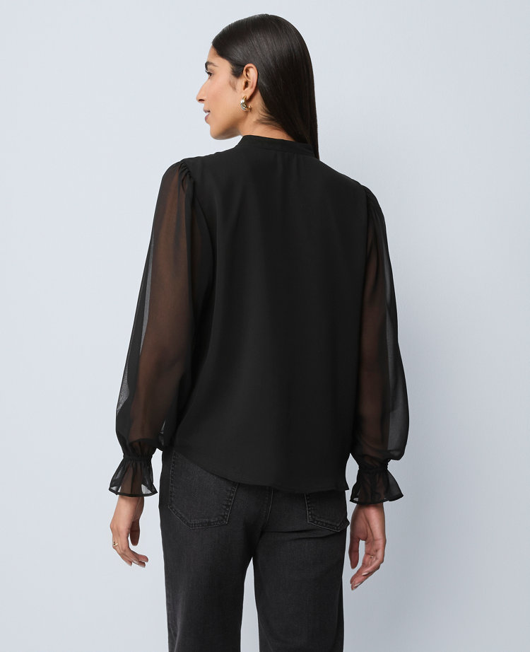 Ruffle Button Down Shirt