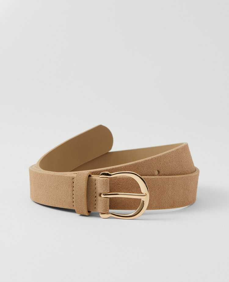 Round Buckle Suede Belt