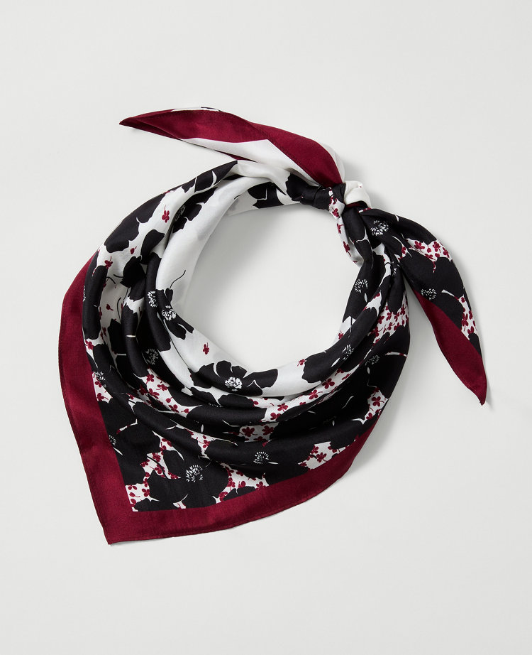 Floral Triangle Silk Scarf