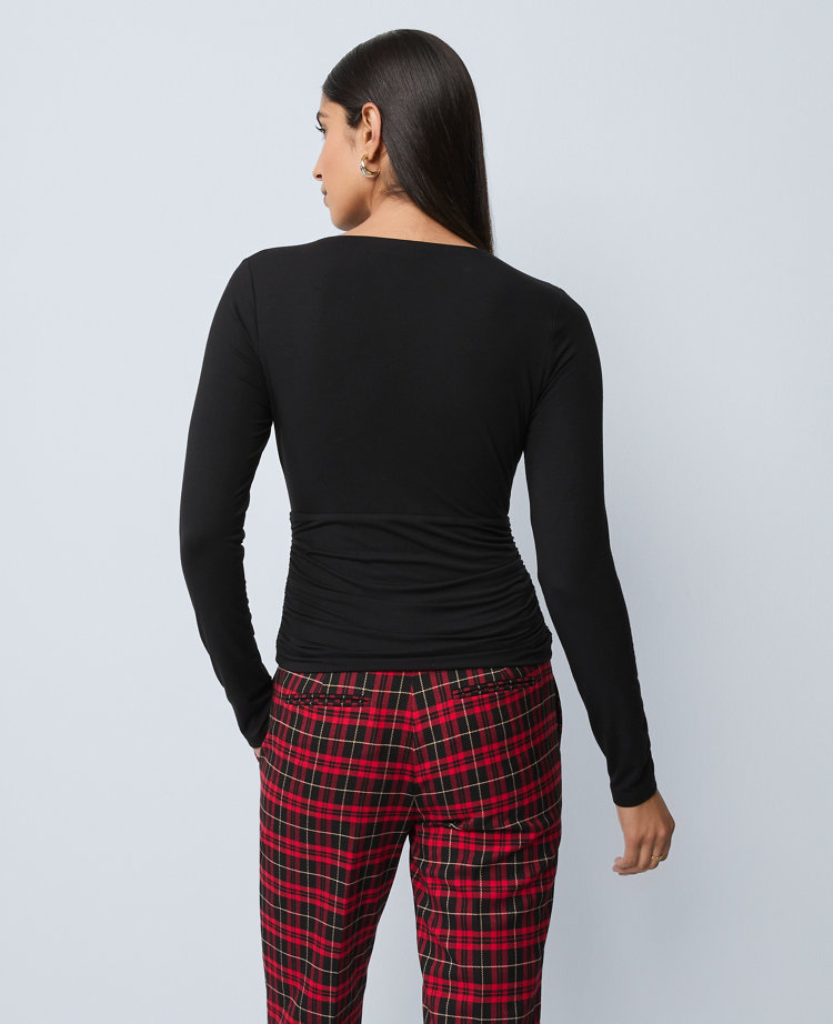 Gathered V-Neck Top