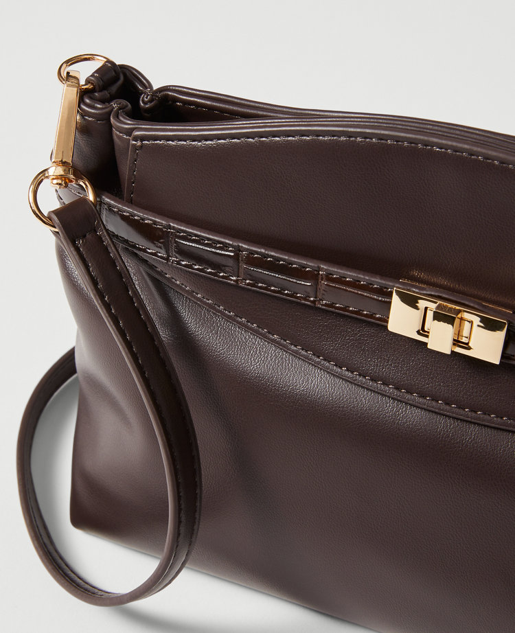 Croco Small Belted Clutch