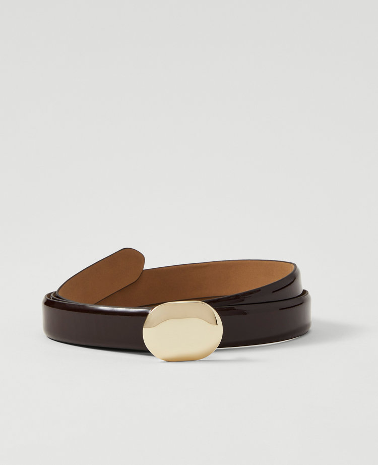Patent Leather Oval Buckle Belt