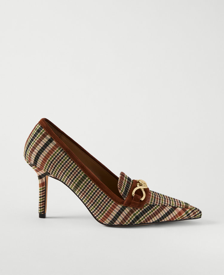 Chain Houndstooth Pointy Toe Pumps