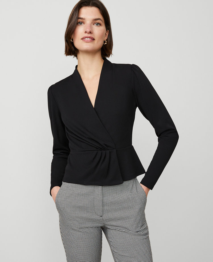 Petite Pleat Waist Wrap Top