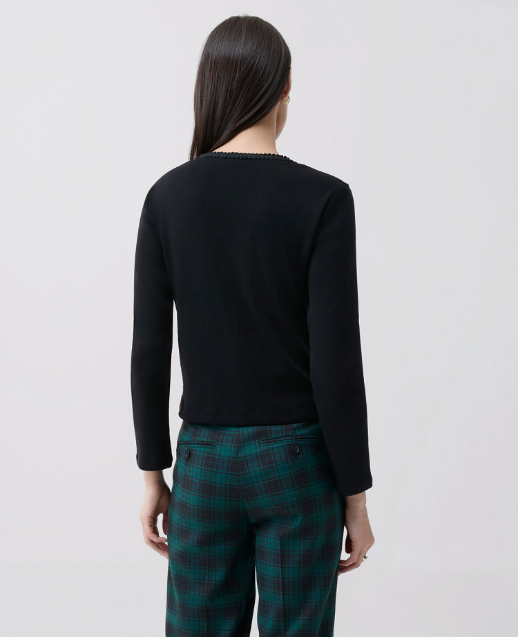 Petite Braid Trim Knit Jacket