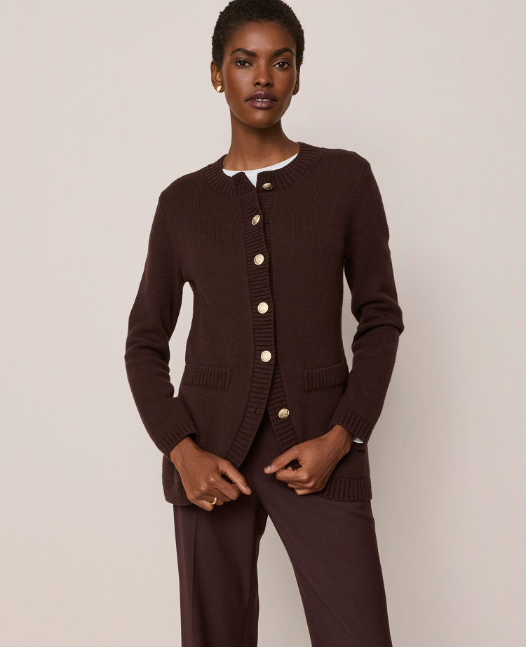 Petite Curved Hem Longline Cardigan