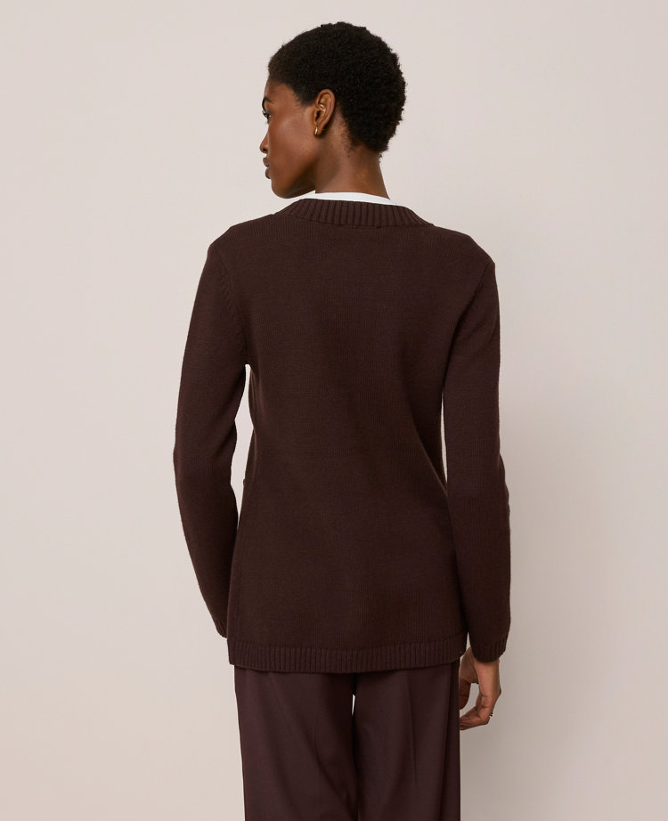 Petite Curved Hem Longline Cardigan