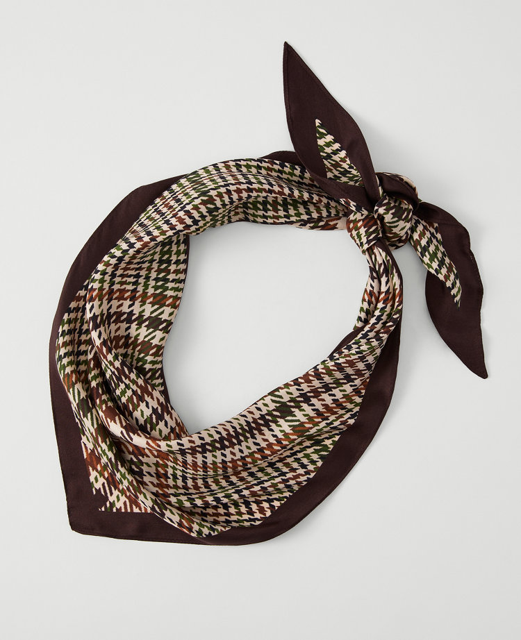 Houndstooth Triangle Silk Scarf