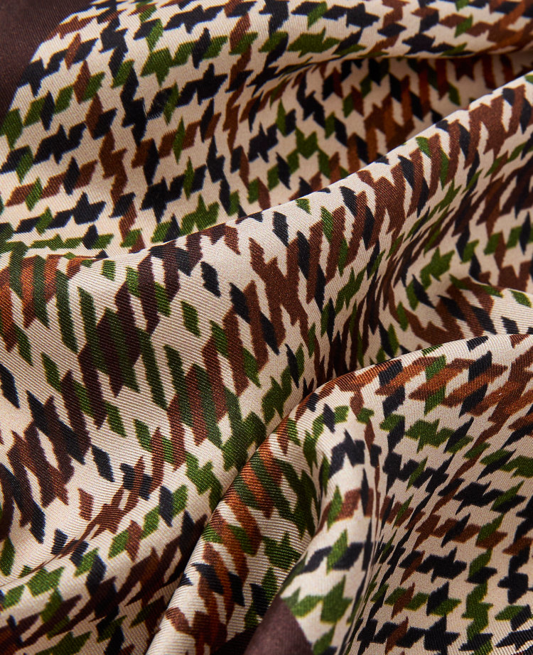 Houndstooth Triangle Silk Scarf