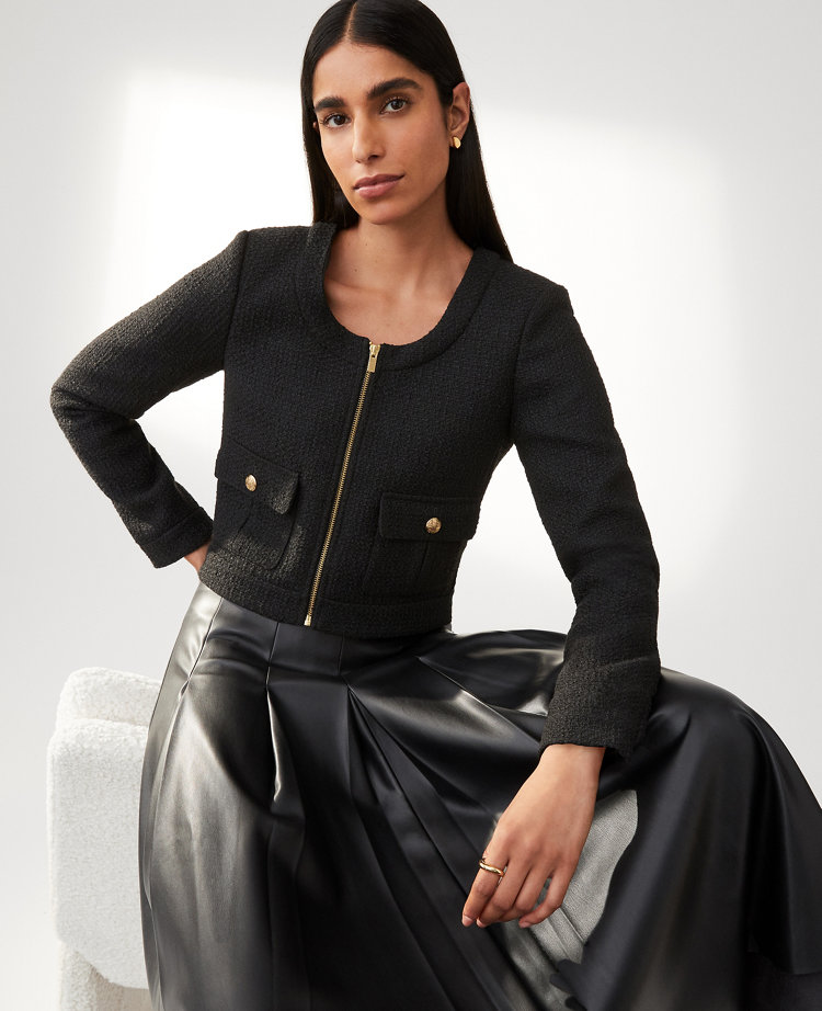 Petite Tweed Cropped Jacket