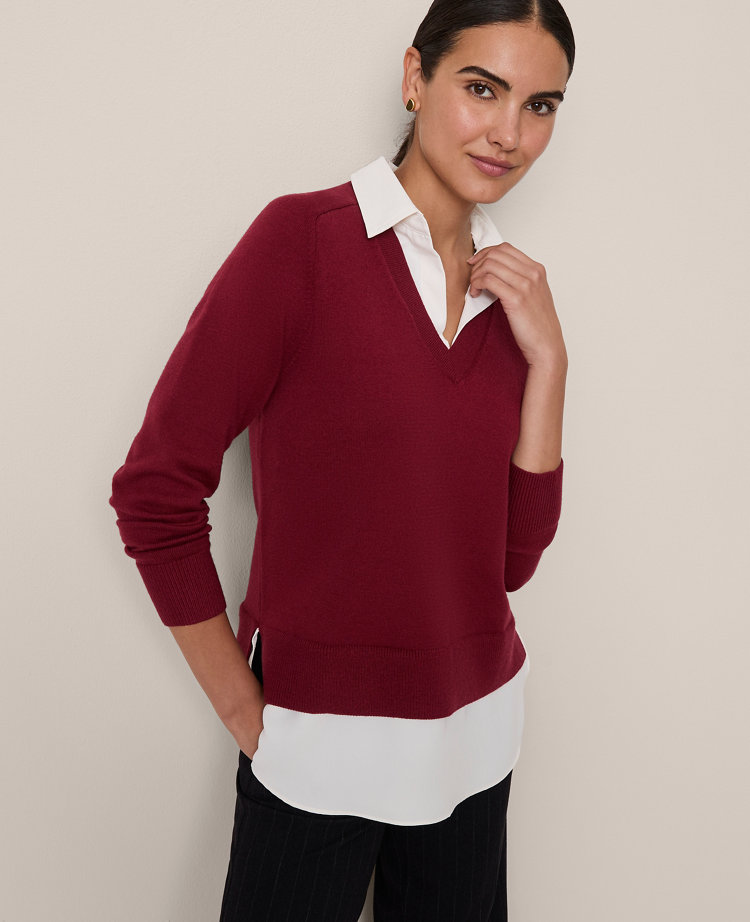 Layered Mix Media Sweater