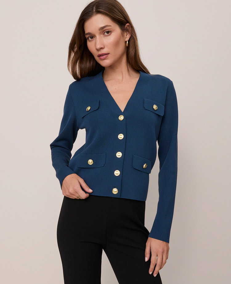 V-Neck Sweater Jacket